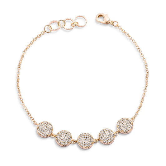 Celeste 0.8ct CZ Goldtone Pave Disc Bracelet