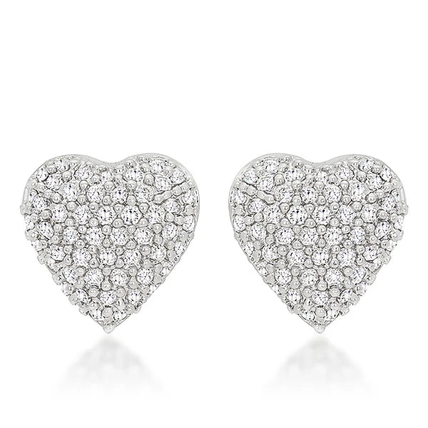 Radiant Pave Heart Earrings